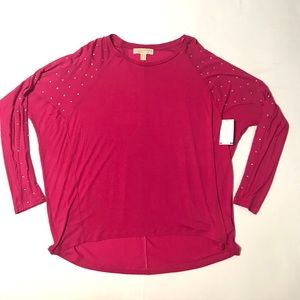NWT Michael Kors Red Top Long Sleeve Medium